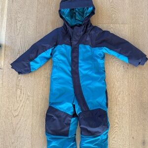 LL Bean Blue Teal Kids Toddler Snowsuit One-Piece 2T